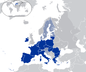 Member states of the European Union where farmers' protests are ongoing as of February 2024 Agricultural protests in Europe (blue).svg