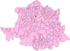 Locatie van de gemeente Aldehuela de Jerte op de kaart van de provincie