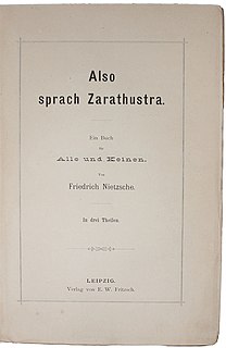<i>Thus Spoke Zarathustra</i> Philosophical novel by Friedrich Nietzsche