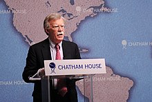 Bolton speaks at Chatham House on foreign policy challenges facing the Obama Administration Ambassador John R Bolton, Senior Fellow, American Enterprise Institute; US Permanent Representative to the United Nations (2005-6) (8401311507).jpg