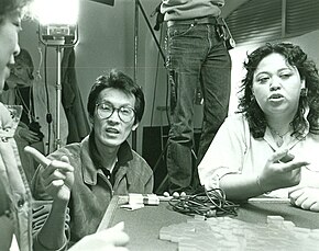 Amy Hill interprets Wayne Wang's film direction on shooting a scene in "Dim Sum- A Little Bit of Heart".jpg