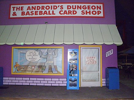 The Android's Dungeon & Baseball Card Shop, as seen in the Springfield section of Universal Studios Hollywood