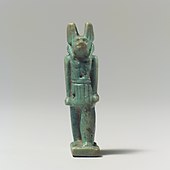 Anubis amulet; 664–30 BC; faience; height: 4.7 cm; Metropolitan Museum of Art