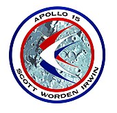 Logo of Apollo 15, with wings over the lunar surface