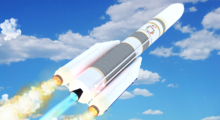 3D Concept-Art showing the future Arianespace rocket Ariane 62 Ariane 6 Fan Concept-Art 3D Render.png