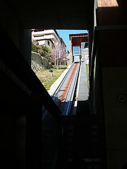 Vue de l'ascenseur incliné.