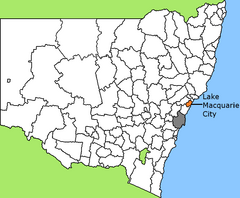Yeni Güney Galler eyaleti içinde Lake Macquarie City