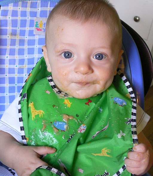 Baby with bib