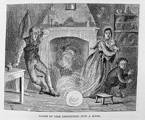 Ball lightning entering via the chimney (1886) Ball lightning.jpg