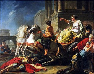 Jean Bardin: Tullia Drives over the Corpse of her Father (1765). Bardin Tullia.jpg