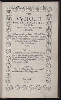 Bay Psalm Book psalter first printed in 1640 in Cambridge, Massachusetts