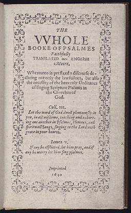 Bay Psalm Book title page