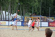 Deutsch: Beachhandball Europameisterschaften 2019 (Beach handball Euro); Tag 3: 4. Juli 2019 – Männer, Platzierungsrunde Gruppe IV, Schweden-Nordmazedonien 2:0 (20:10, 32:15) English: Beach handball Euro; Day 3: 4 July 2019 – Men Consolation Round Group IV – Sweden-North Macedonia 2:0 (20:10, 32:15)