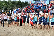 Deutsch: Beachhandball Europameisterschaften 2019 (Beach handball Euro); Tag 6: 7. Juli 2019 – Männerfinale, Dänemark-Norwegen 2:0 (25:18, 19:16) English: Beach handball Euro; Day 6: 7 July 2019 – Men's Final – Denmark-Norway 2:0 (25:18, 19:16)