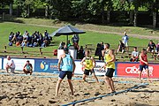 Deutsch: Beachhandball Europameisterschaften 2019 (Beach handball Euro); Tag 1: 2. Juli 2019 – Männer, Vorrunde Gruppe A, Deutschland-Norwegen 2:0 (22:14, 22:20) English: Beach handball Euro; Day 1: 2 July 2019 – Men Preliminary Round Group A – Germany-Norway 2:0 (22:14, 22:20)