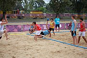 Deutsch: Beachhandball bei den Olympischen Jugendspielen 2018; Tag 5, 10. November 2018; Jungs, Platzierungsrunde - Uruguay-Italien 1:2 English: Beach handball at the 2018 Summer Youth Olympics at 11 October 2018 – Boys Consolation Round – Uruguay-Italy 1:2