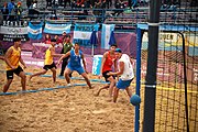 Deutsch: Beachhandball bei den Olympischen Jugendspielen 2018; Tag 6, 12. Oktober 2018; Jungen, Hauptrundenspiel – Thailand-Kroatien 2:0 English: Beach handball at the 2018 Summer Youth Olympics at 12 October 2018 – Boys Main Round – Thailand-Croatia 2:0