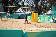 Deutsch: Beachvolleyball bei den Olympischen Jugendspielen 2018; Tag 8, 14. Oktober 2018; Mädchen, Achtelfinale – Mexiko-China 0:2 (15–21/16–21) English: Beach volleyball at the 2018 Summer Youth Olympics at 14 October 2018 – Girls Round of 16 – Mexico-China 0:2 (15–21/16–21)