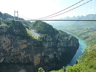 Beipan River Guanxing Highway Bridge Bridge in Guizhou, China