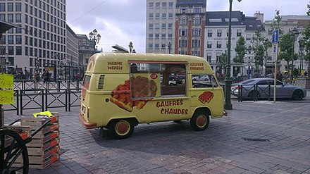 A food van selling waffles in Brussels