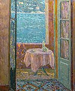 Fundación Bemberg - La Table de la mer, Villefranche-sur-Mer 1920 - Henri Le sidaner 61.4x50.2.jpg