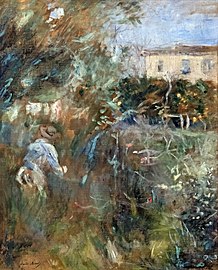 Femme au jardin (Villa Arnulphi à Nice) par Berthe Morisot
