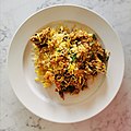 * Nomination: Home-cooked dum chicken biryani in Kerala style. By User:Netha Hussain --Kritzolina 20:47, 5 December 2022 (UTC) * Review Fine quality, but is it downsampled? I also see no useful EXIF data. What camera did you use? -- Ikan Kekek 21:16, 6 December 2022 (UTC)