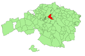 Localização do município de Gámiz-Fica na Biscaia