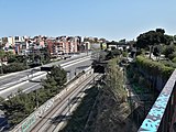 Boca del túnel de la Meridiana des del mirador del Coll de la Trinitat