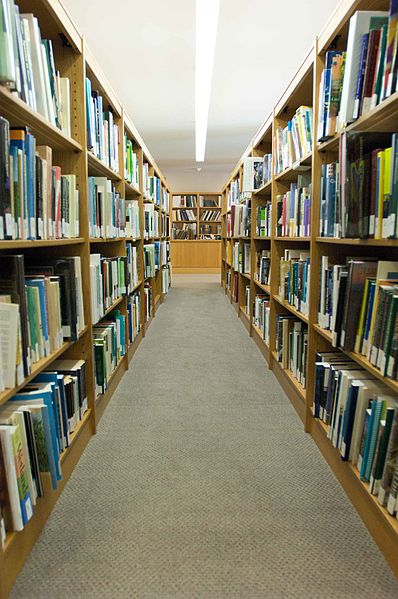 File:Bookshelves at the library.jpg