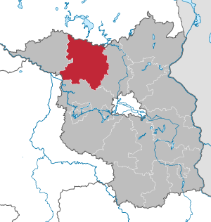 Li position de Subdistrict Ostprignitz-Ruppin in Brandenburgia