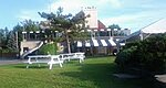 Britannia Yacht Club, marquis tent and picnic tables