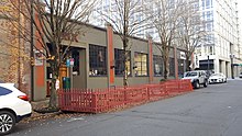The restaurant's exterior with a designated outdoor seating area during the COVID-19 pandemic Brix Tavern, Portland, Oregon, 2020 - 1.jpg