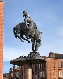 Buffalo Bill statue commemorating his 1891–92 Wild West Show at Dennistoun, Glasgow