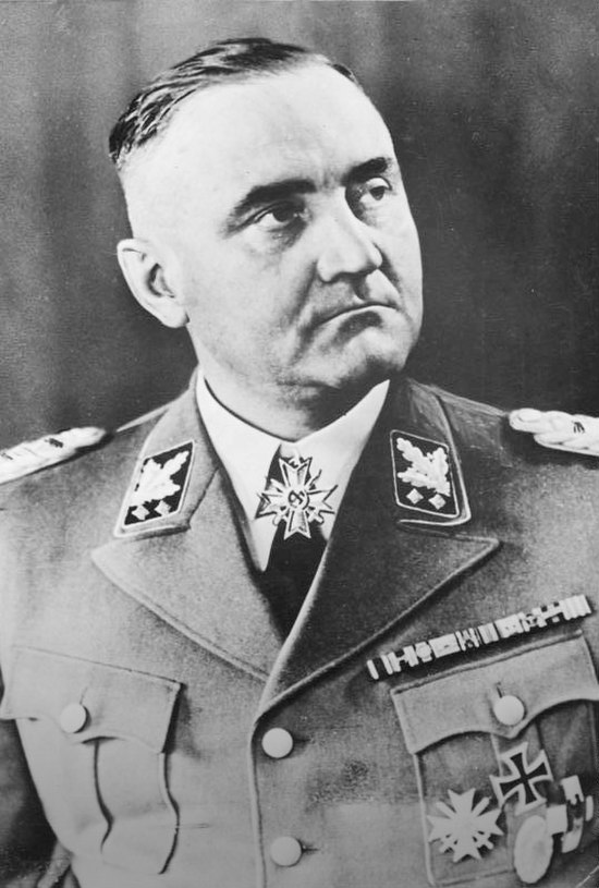 Gottlob Berger, chief of the SS Main Office, wearing the post-April-1942 version of the SS-Obergruppenführer rank insignia