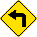 Sharp curve to left