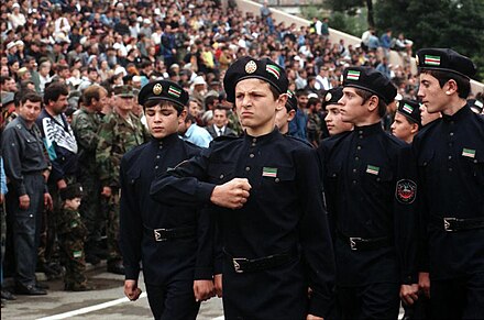 Cadets of the Ichkeria Chechen National Guard in 1999