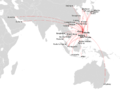 Mapa międzynarodowych destynacji Cebu Pacific