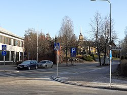 Centro da cidade ao longo da rua Aleksis Kiven.