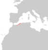 Chalcides mauritanicus range Map.png