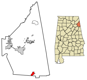 Cherokee County Alabama Incorporated and Unincorporated areas Spring Garden Highlighted 0172408.svg