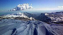 Widok z Montagne du Cheiron na dolinę Loup zimą.