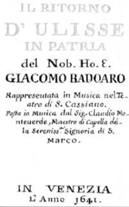 Claudio Monteverdi - Il ritorno d'Ulisse in patria - title page of the libretto - Venice 1641.png