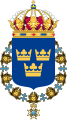 Lesser Coat of Arms of Sweden with order of S