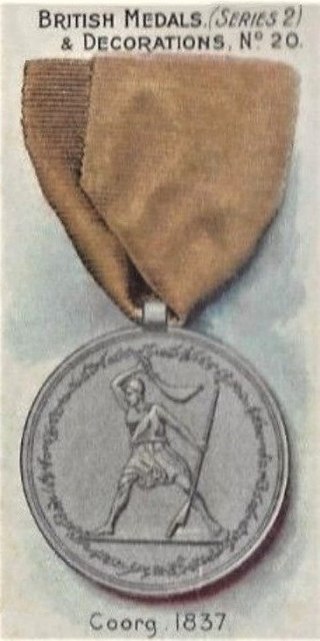 <span class="mw-page-title-main">Coorg Medal</span> East India medal for loyal Coorgs during 1837 Coorg rebellion