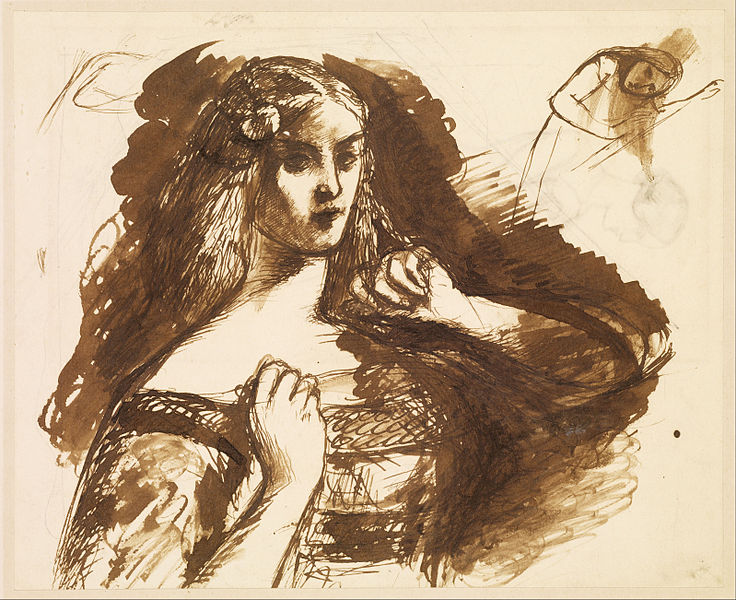 File:Dante Gabriel Rossetti - Half-length sketch of a young Woman - Google Art Project.jpg