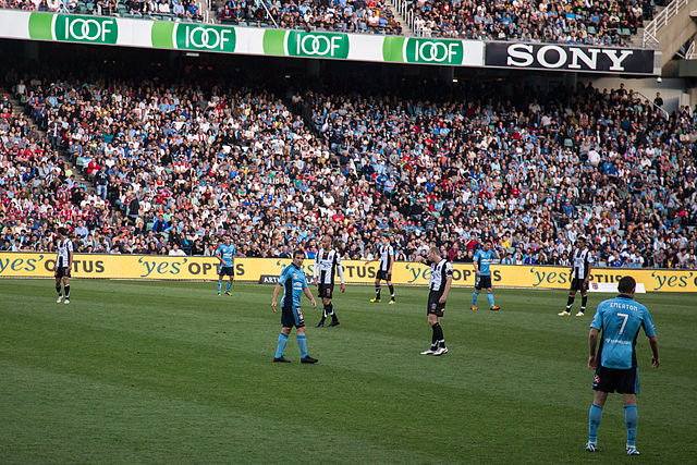 Sydney FC playing against the Newcastle Jets in October 2012.