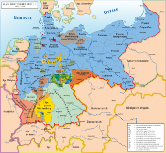 Carte de l'Empire allemand