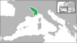 Kadipaten Savoia (hijau) tahun 1600.