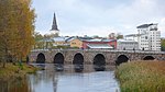 Östra bron från slutet av 1700-talet med Karlstads domkyrkas tornspira i bakgrunden